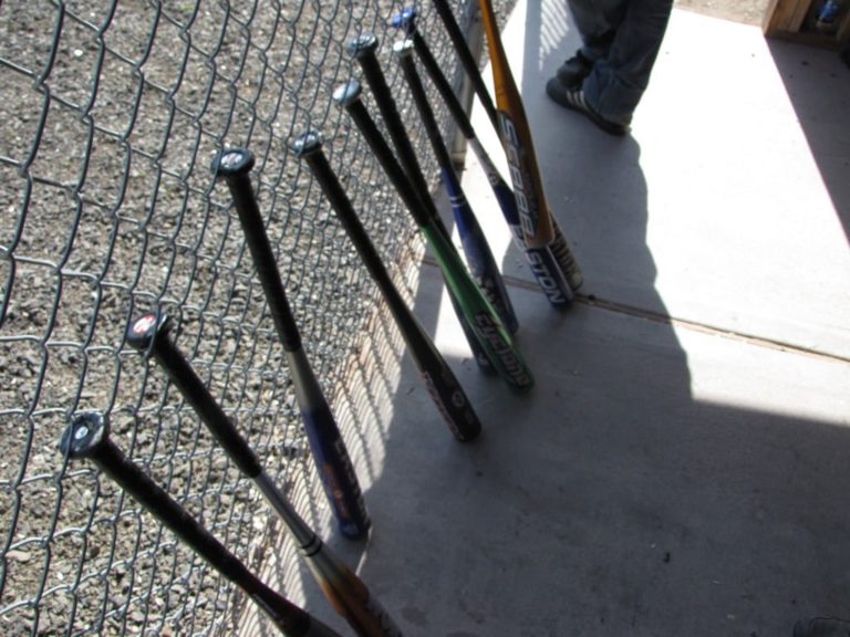 Baseball Bats along fence